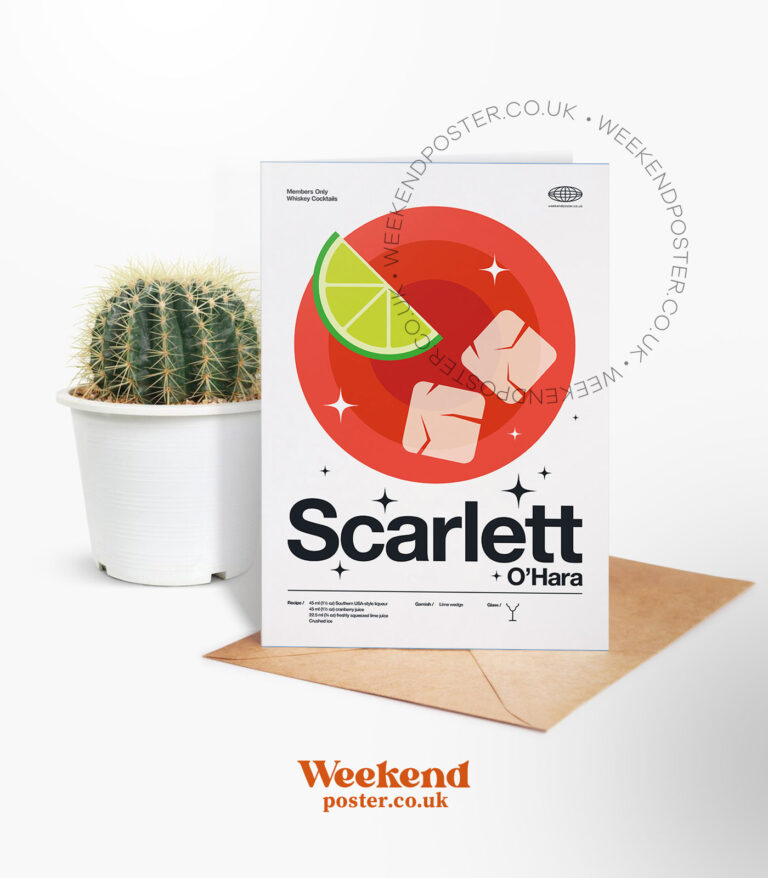 Mid-century modern Scarlett O'Hara Cocktail greeting card