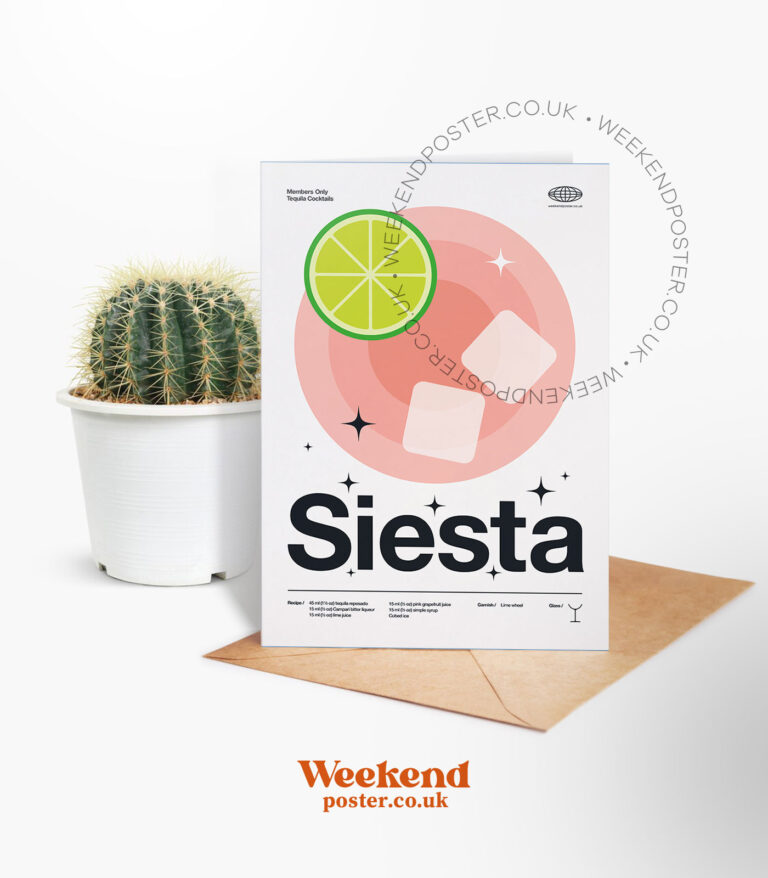 Mid-century modern Siesta Cocktail greeting card