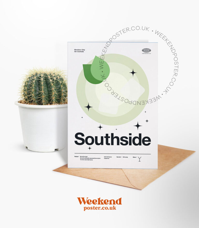 Mid-century modern Southside Cocktail greeting card