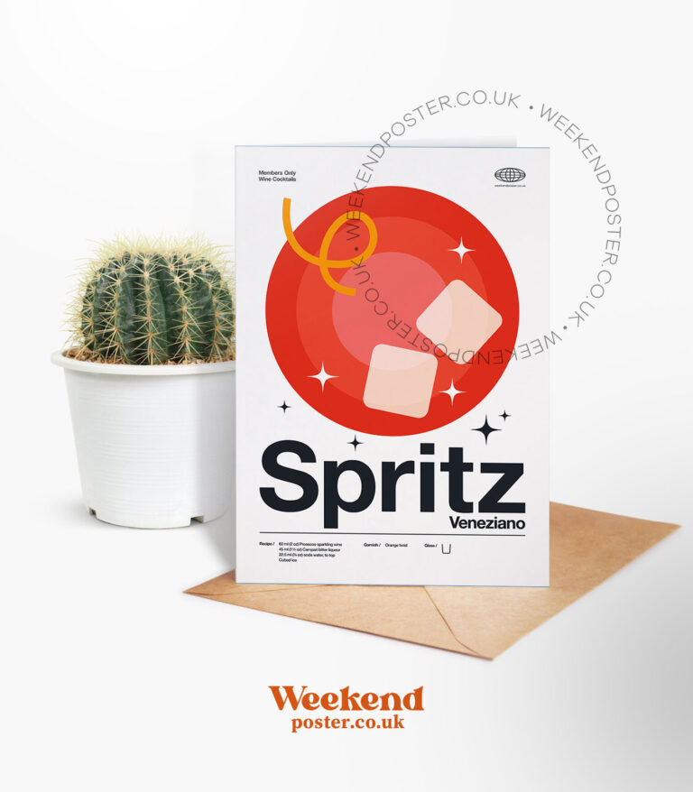 Mid-century modern Spritz Veneziano Cocktail greeting card