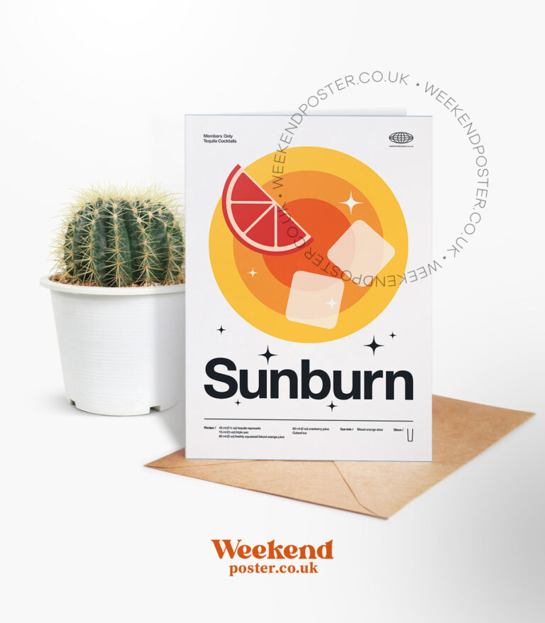 Mid-century modern Sunburn Cocktail greeting card