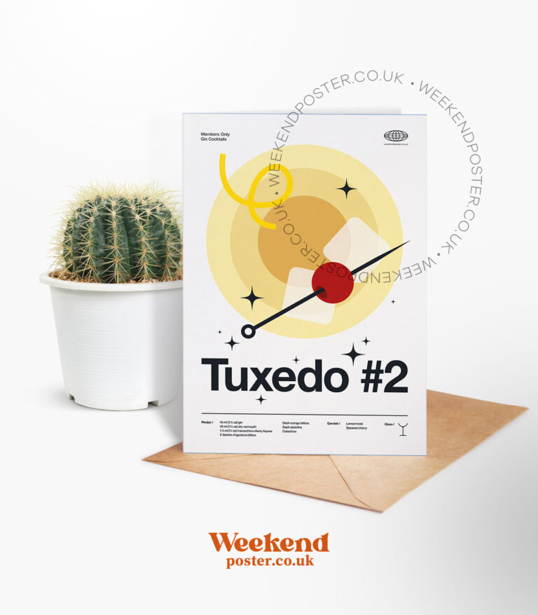 Mid-century modern Tuxedo #2 Cocktail greeting card