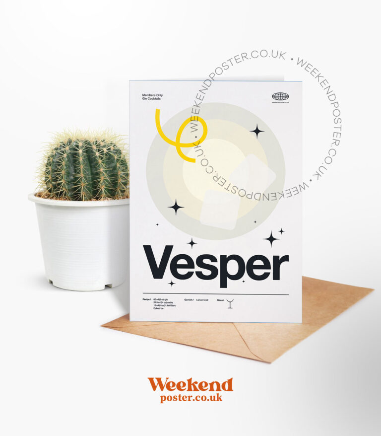 Mid-century modern Vesper Cocktail greeting card