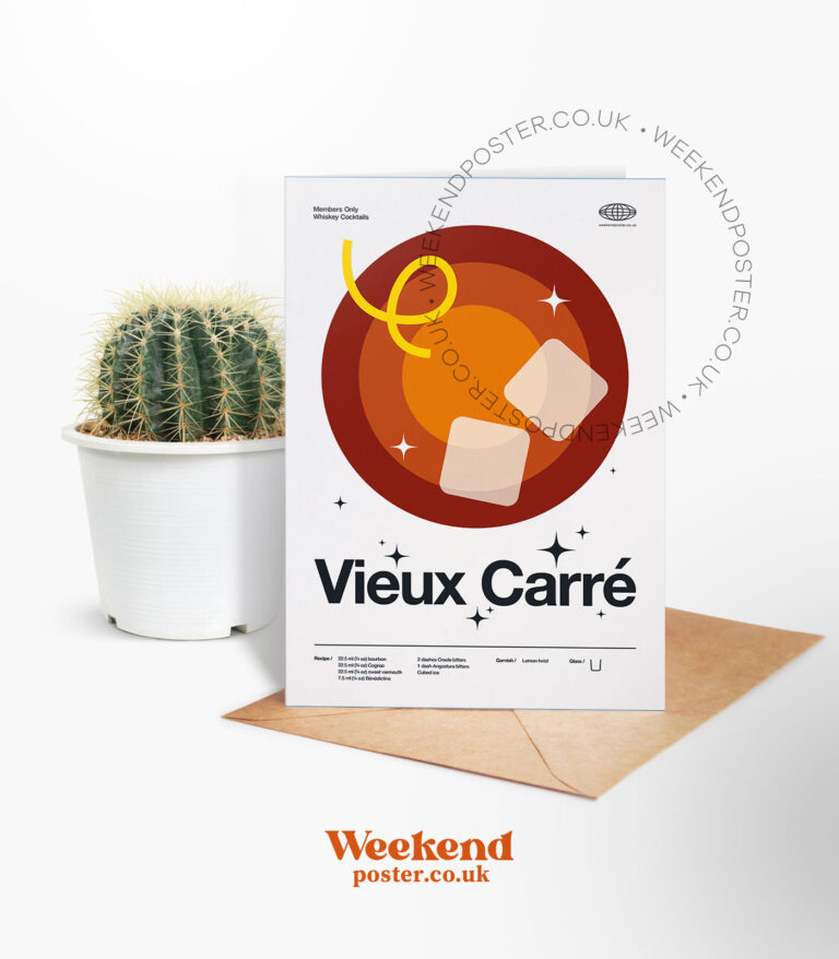 Mid-century modern Vieux Carre Cocktail greeting card