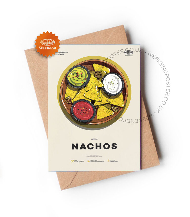 Mid-century modern Nachos recipe greeting card