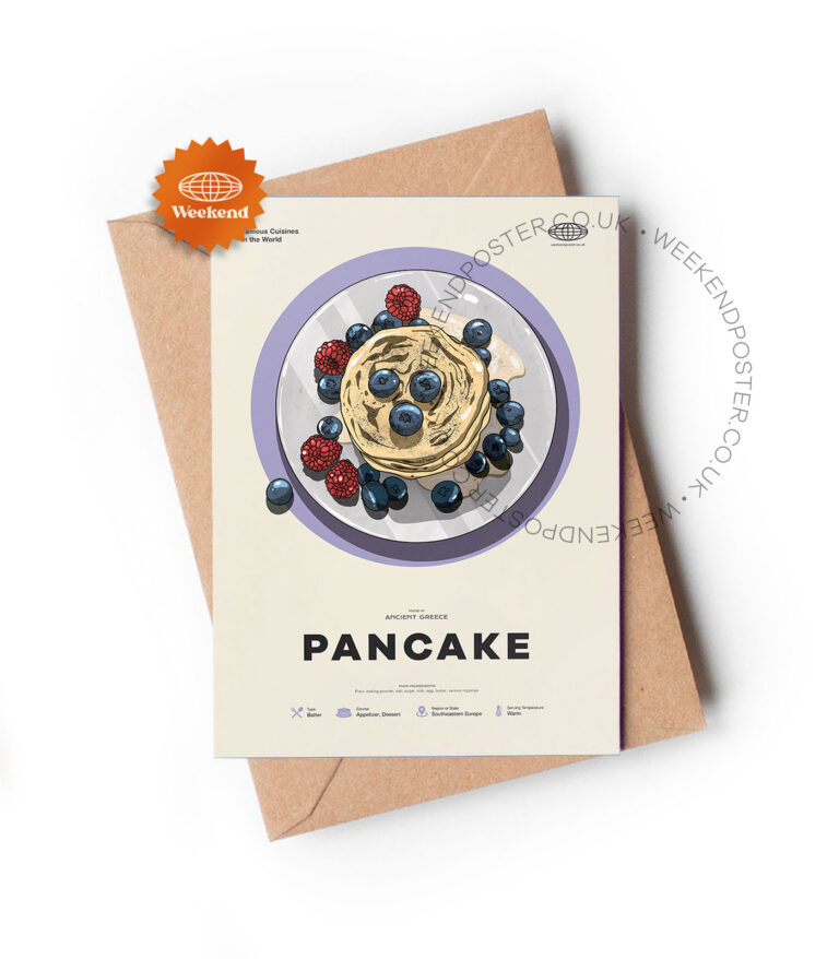Mid-century modern Pancake recipe greeting card