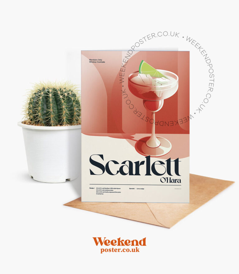 Mid-century retro Scarlett O'Hara Cocktail greeting card