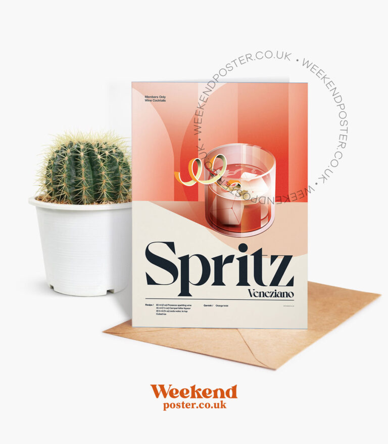 Mid-century retro Spritz Veneziano Cocktail greeting card