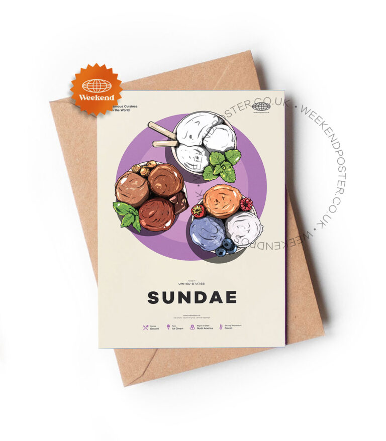 Mid-century modern Sundae recipe greeting card