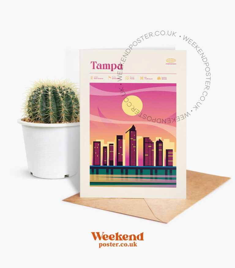 Mid-century modern Tampa retro travel greeting card