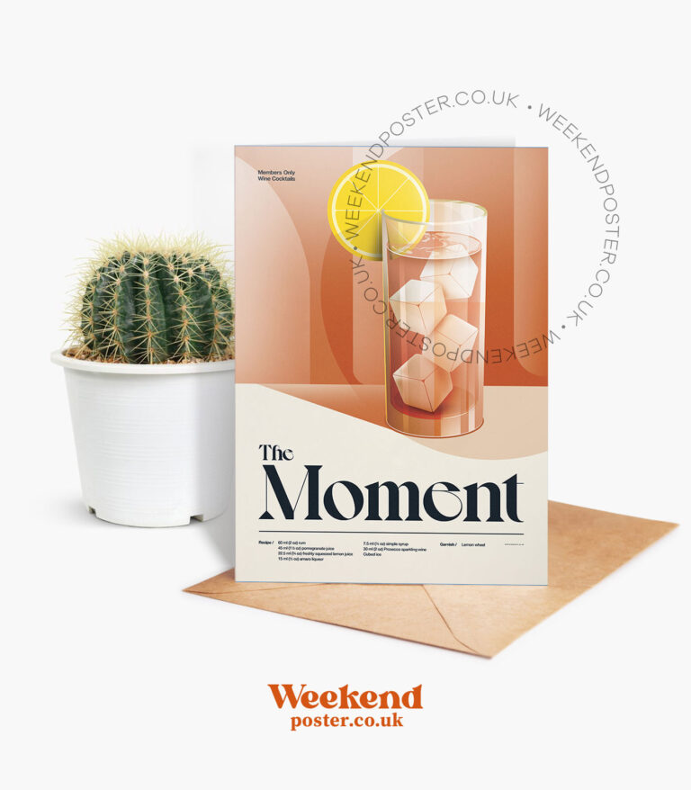 Mid-century retro The Moment Cocktail greeting card