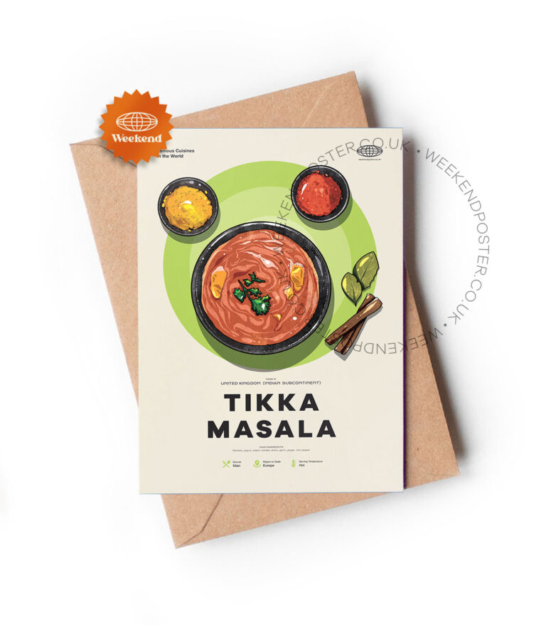 Mid-century modern Tikka Masala recipe greeting card