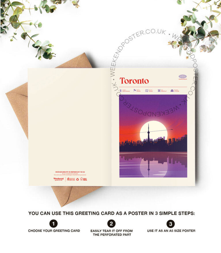 Mid-century modern Toronto retro travel greeting card