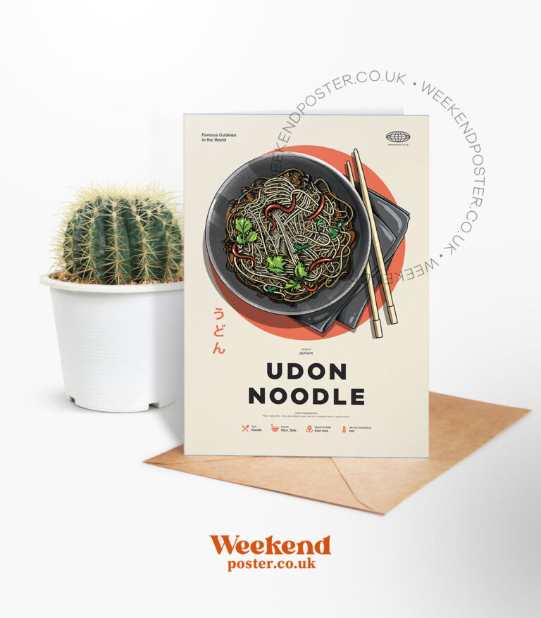 Mid-century modern Udon Noodle recipe greeting card