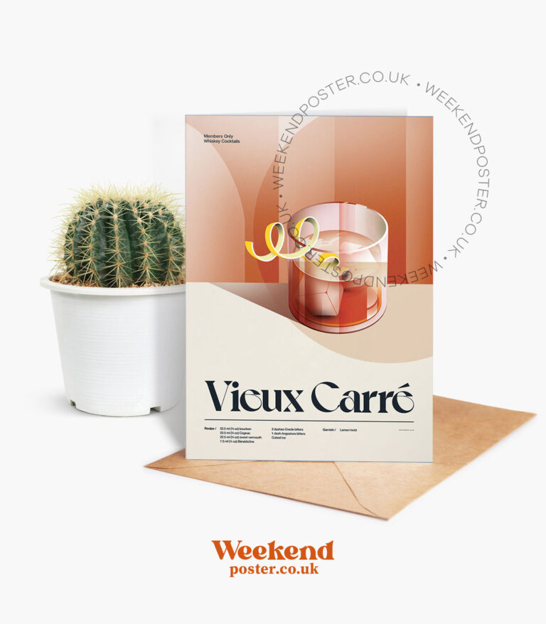 Mid-century retro Vieux Carre Cocktail greeting card