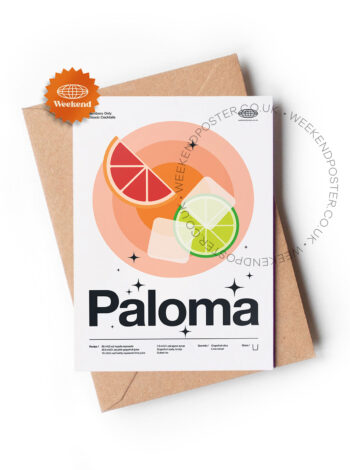 Mid-century modern Paloma Cocktail greeting card