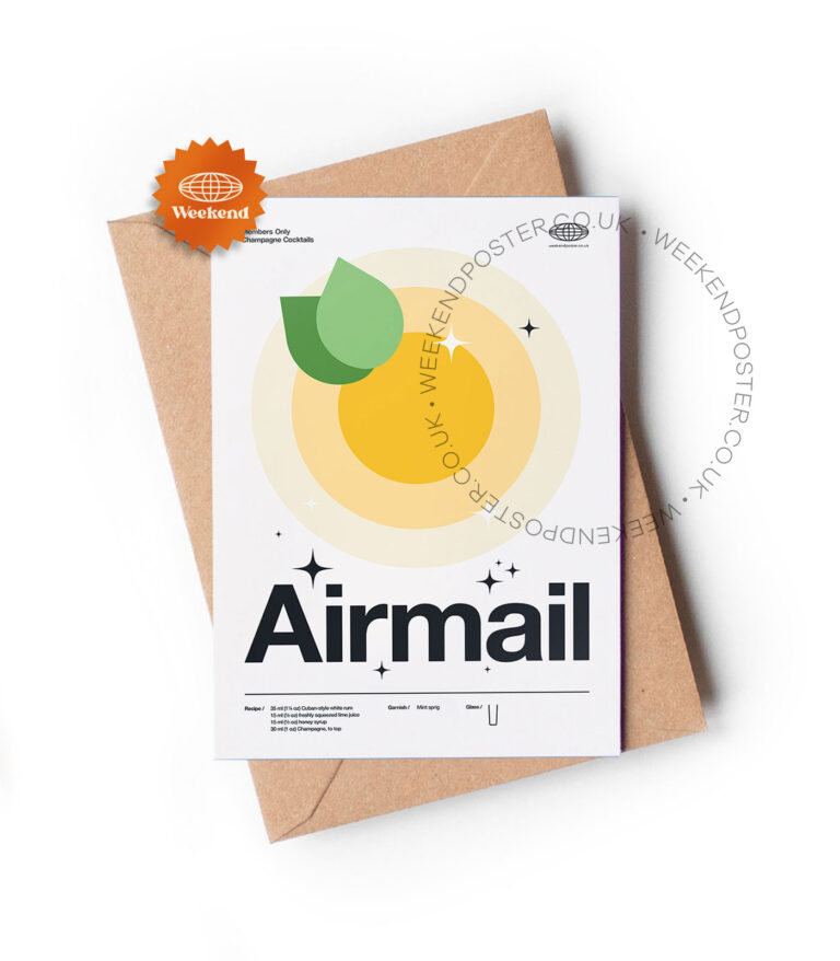 Mid-century modern Airmail Cocktail greeting card