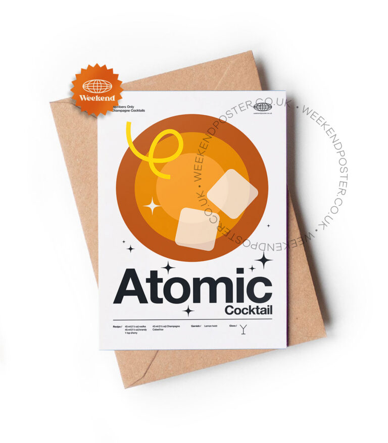 Mid-century modern Atomic Cocktail greeting card