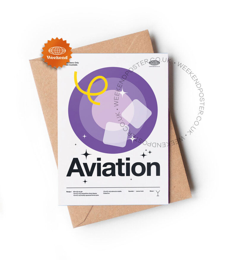 Mid-century modern Aviation Cocktail greeting card