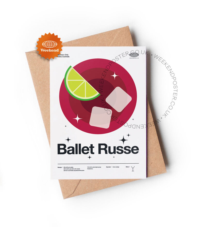 Mid-century modern Ballet Russe Cocktail greeting card