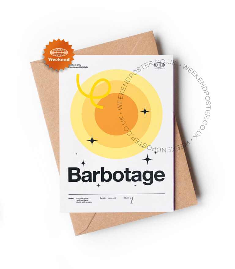 Mid-century modern Barbotage Cocktail greeting card