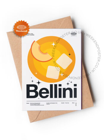 Mid-century modern Bellini Cocktail greeting card