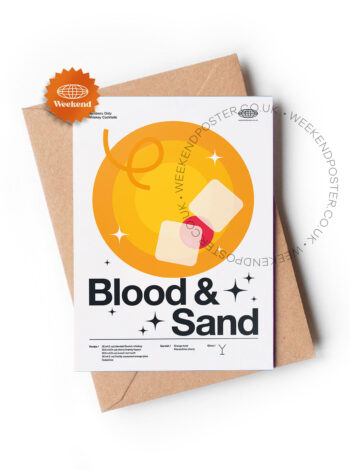 Mid-century modern Blood & Sand Cocktail greeting card