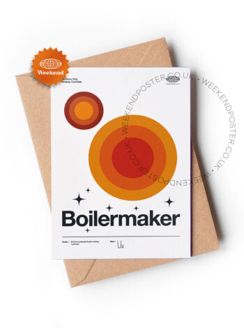 Mid-century modern Boilermaker Cocktail greeting card