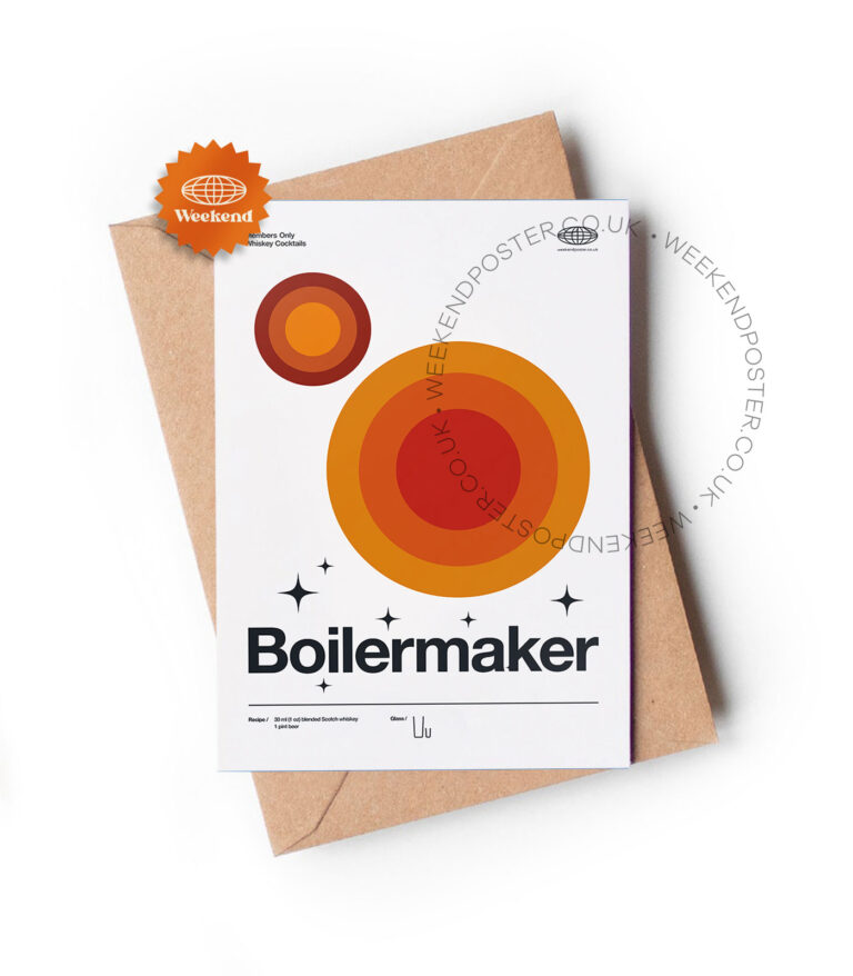 Mid-century modern Boilermaker Cocktail greeting card