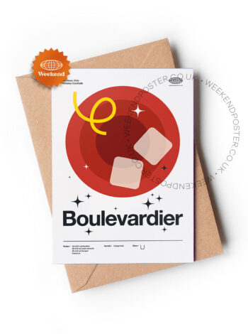 Mid-century modern Boulevardier Cocktail greeting card