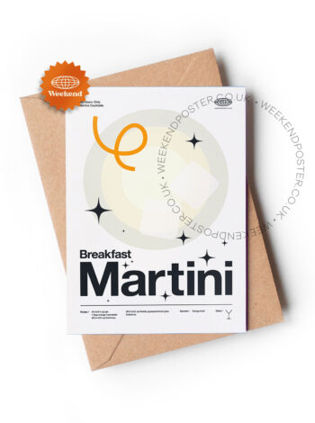 Mid-century modern Breakfast Martini Cocktail greeting card