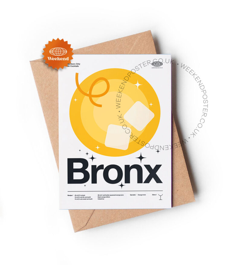 Mid-century modern Bronx Cocktail greeting card