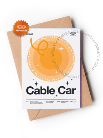 Mid-century modern Cable Car Cocktail greeting card