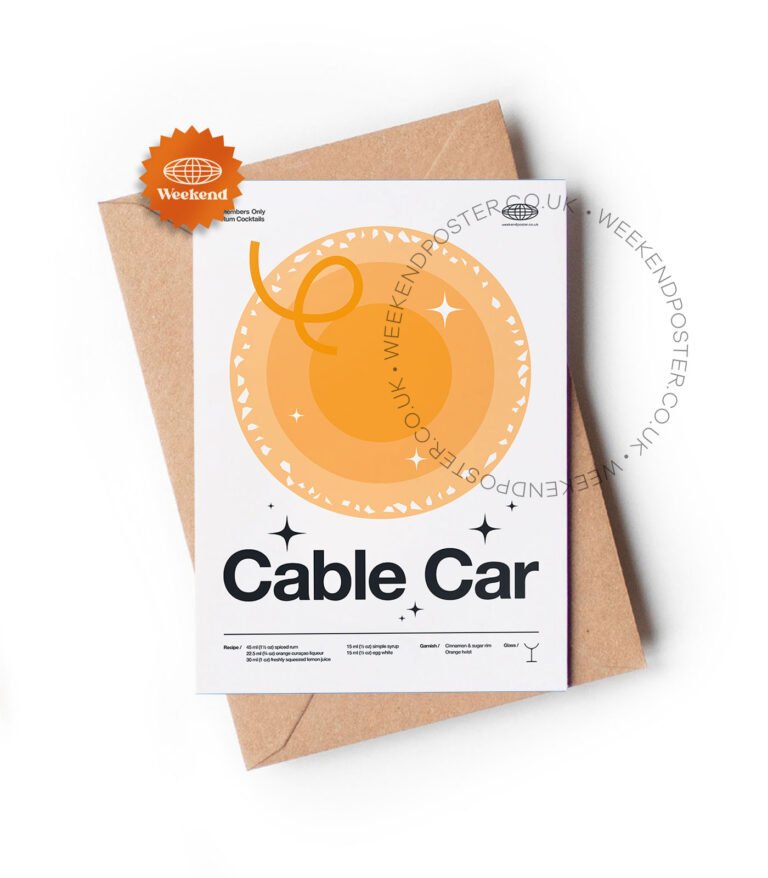 Mid-century modern Cable Car Cocktail greeting card