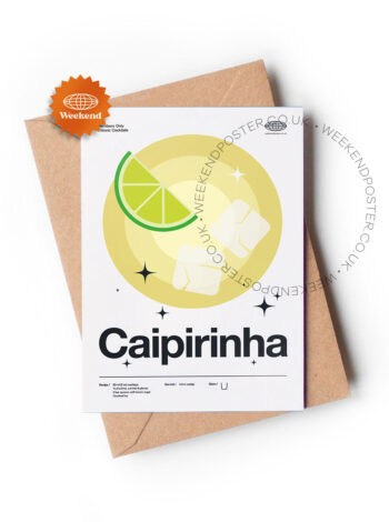 Mid-century modern Caipirinha Cocktail greeting card