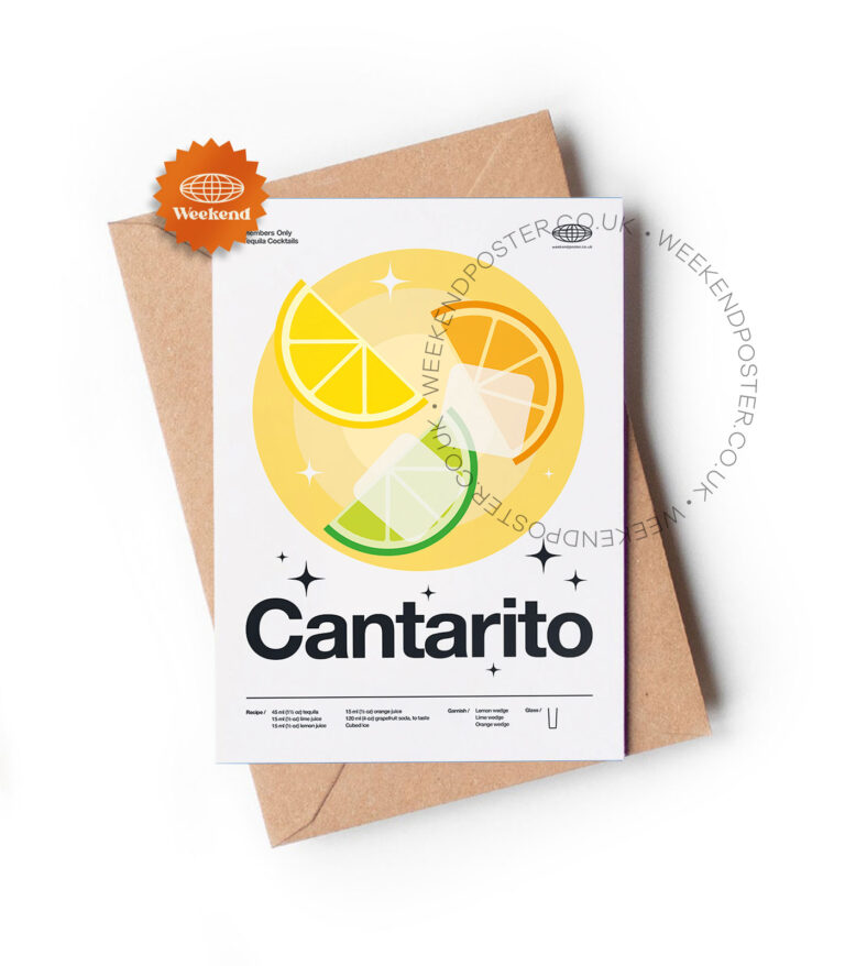 Mid-century modern Cantarito Cocktail greeting card