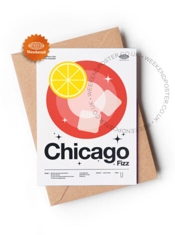 Mid-century modern Chicago Fizz Cocktail greeting card