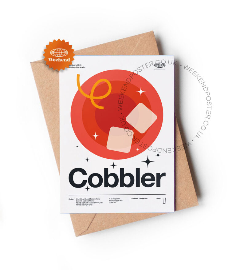 Mid-century modern Cobbler Cocktail greeting card