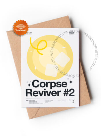Mid-century modern Corpse Reviver #2 Cocktail greeting card