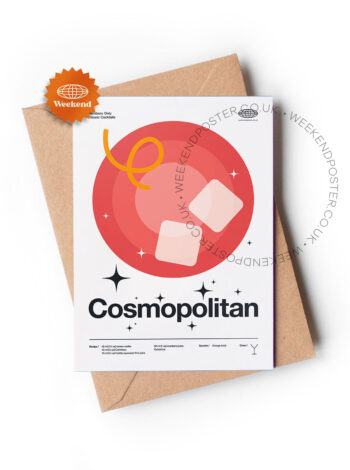 Mid-century modern Cosmopolitan Cocktail greeting card