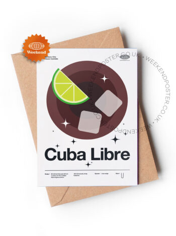 Mid-century modern Cuba Libre Cocktail greeting card