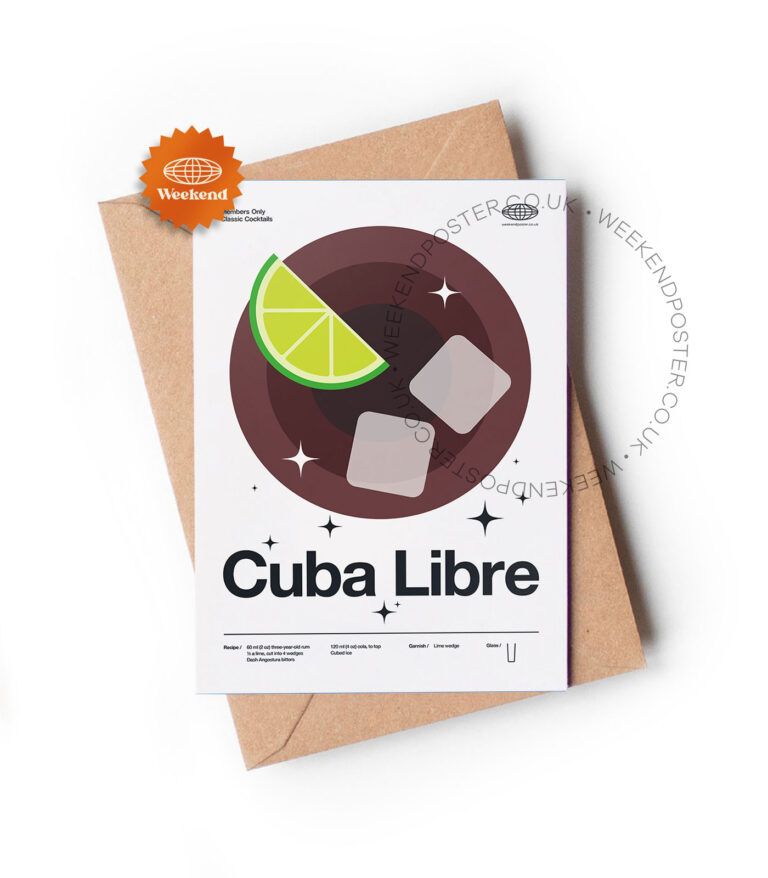 Mid-century modern Cuba Libre Cocktail greeting card