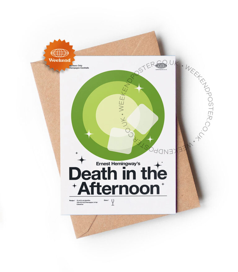 Mid-century modern Death in the Afternoon Cocktail greeting card