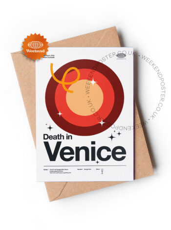 Mid-century modern Death in Venice Cocktail greeting card
