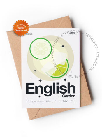 Mid-century modern English Garden Cocktail greeting card