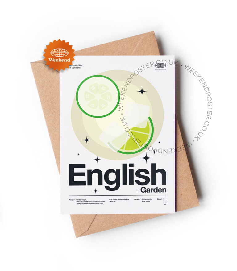 Mid-century modern English Garden Cocktail greeting card