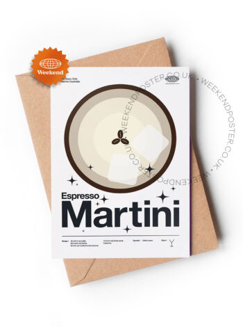Mid-century modern Espresso Martini Cocktail greeting card