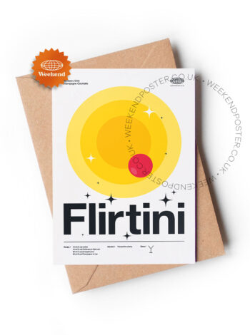 Mid-century modern Flirtini Cocktail greeting card