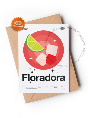 Mid-century modern Floradora Cocktail greeting card