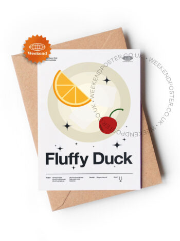 Mid-century modern Fluffy Duck Cocktail greeting card